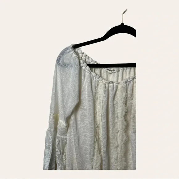 1282. LIVING DOLL 3/4 SLEEVE TOP EMBROIDERED LACE SIZE 1(SEE MEASUREMENTS) - Picture 3 of 9